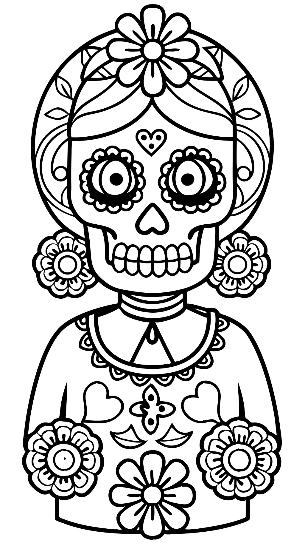 Páginas para colorear Día de los muertos